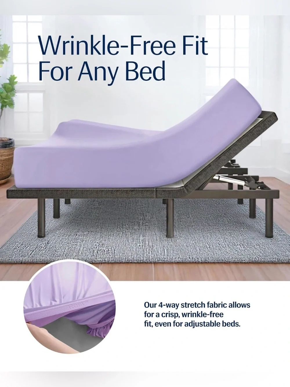 REST® Lavender breeze Cooling Fitted Sheet Hot Sleepers King Cool-to-Touch fabri